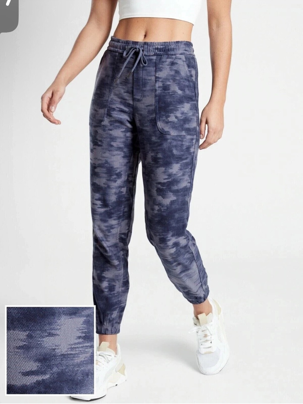 Athleta Farallon Jogger Size 4 Pants Medieval Violet Blue Tie Dye Sweatpants